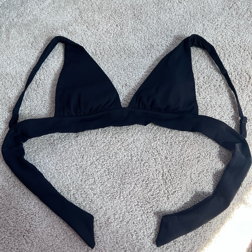 Aerie Black Triangle Bikini Top